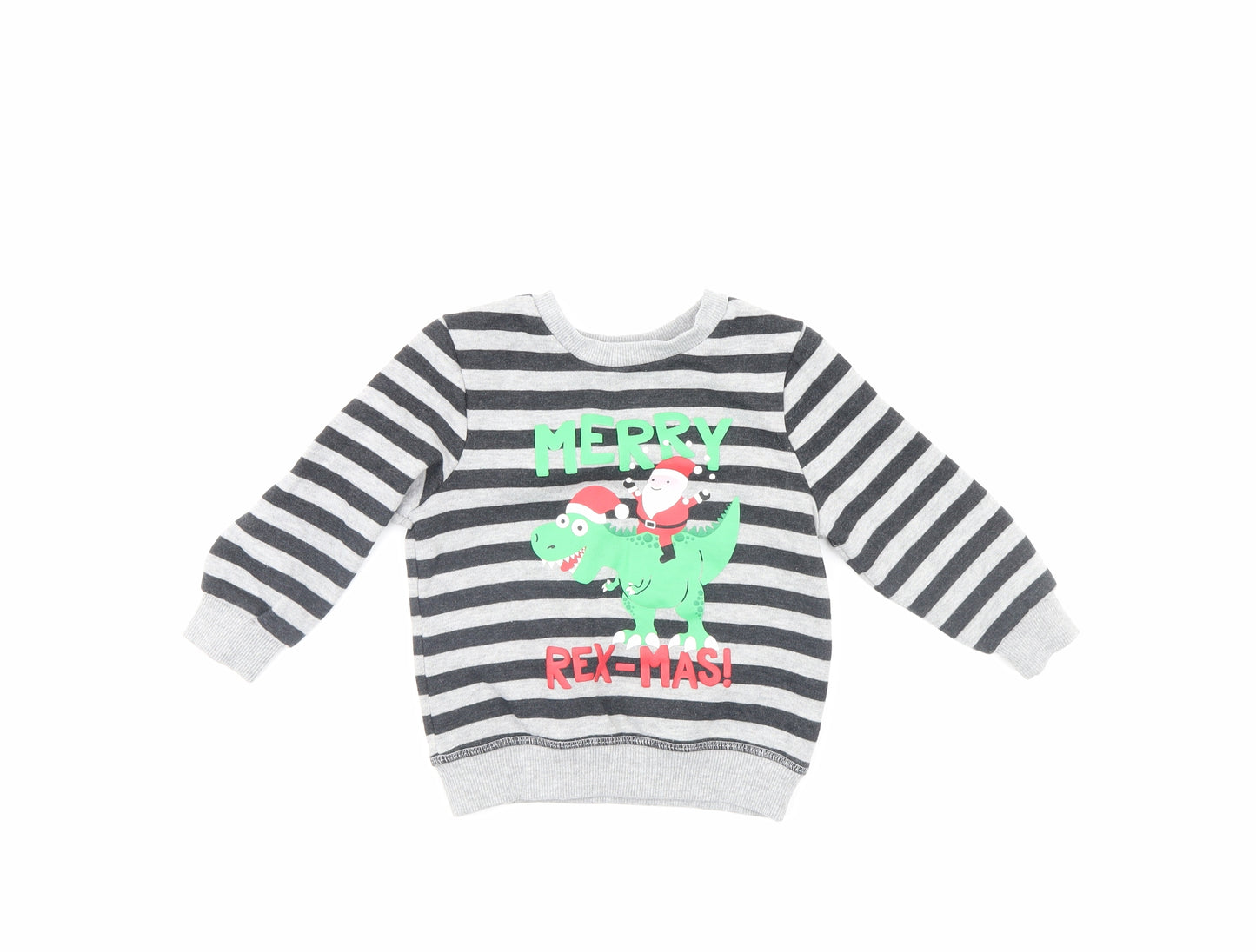 Mini Rebel Boys Multicoloured Striped  Pullover Jumper Size 18-24 Months  - Christmas jumper