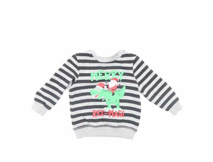 Mini Rebel Boys Multicoloured Striped  Pullover Jumper Size 18-24 Months  - Christmas jumper
