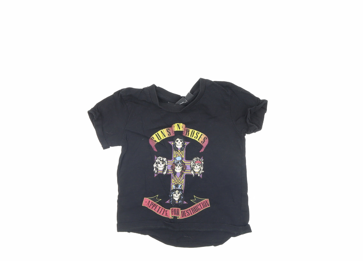 Guns N Roses Boys Black   Basic T-Shirt Size 18-24 Months