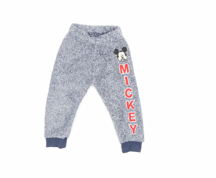 Disney Girls Blue Sweatpants Trousers Size 12-18 Months - Micky Mouse