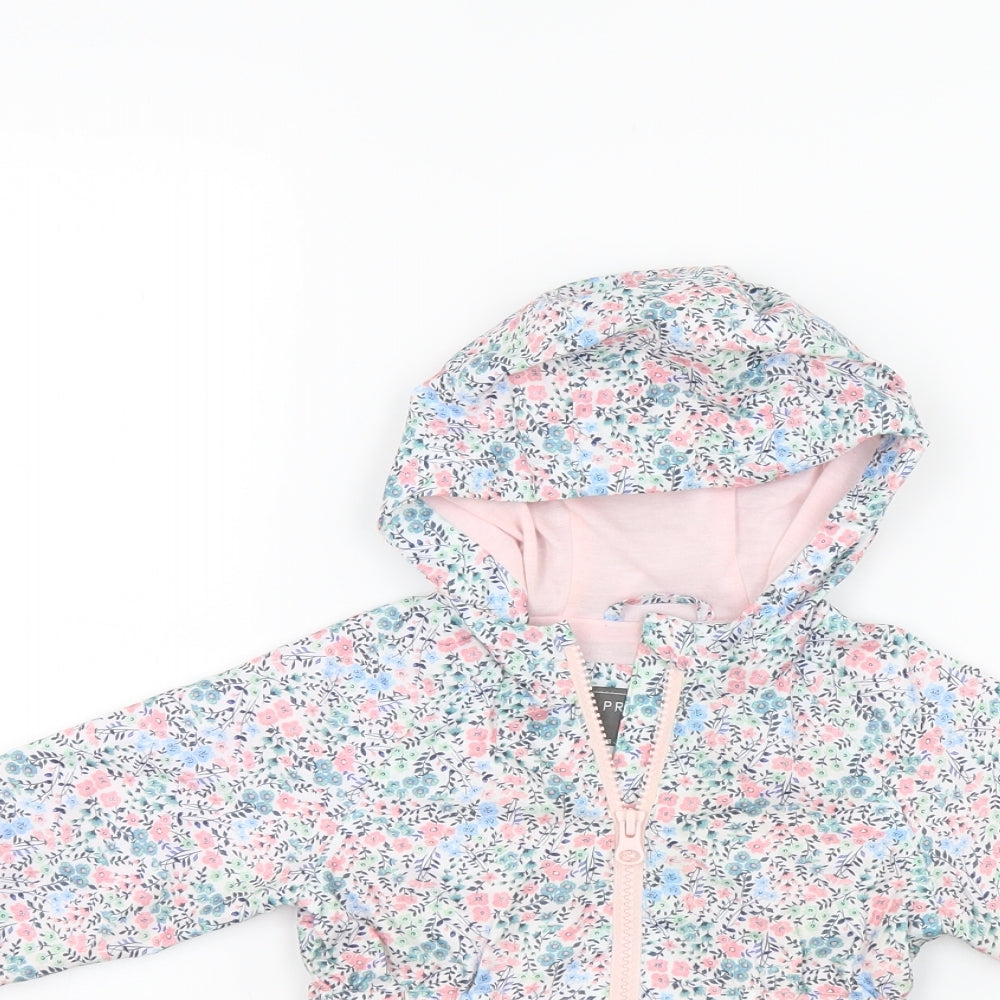Primark Girls Multicoloured Floral  Basic Coat Coat Size 6-9 Months