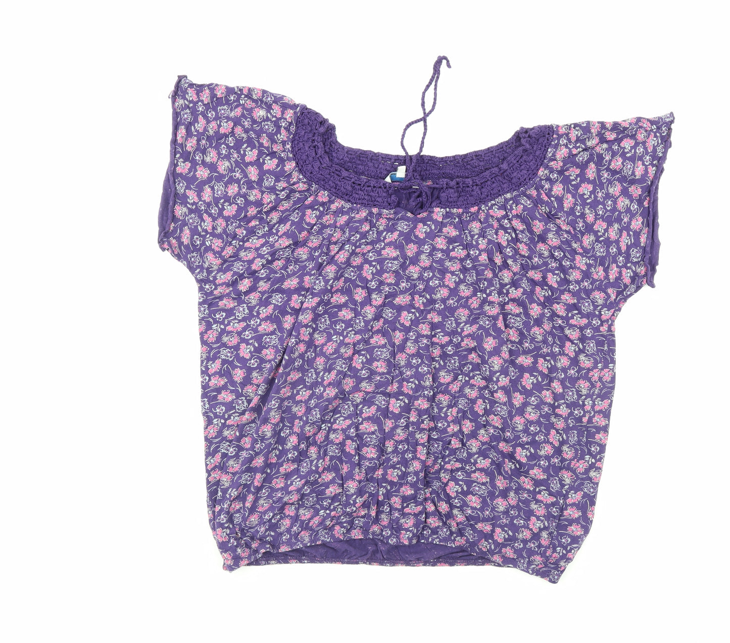Peacocks Womens Purple Floral  Basic Blouse Size 20