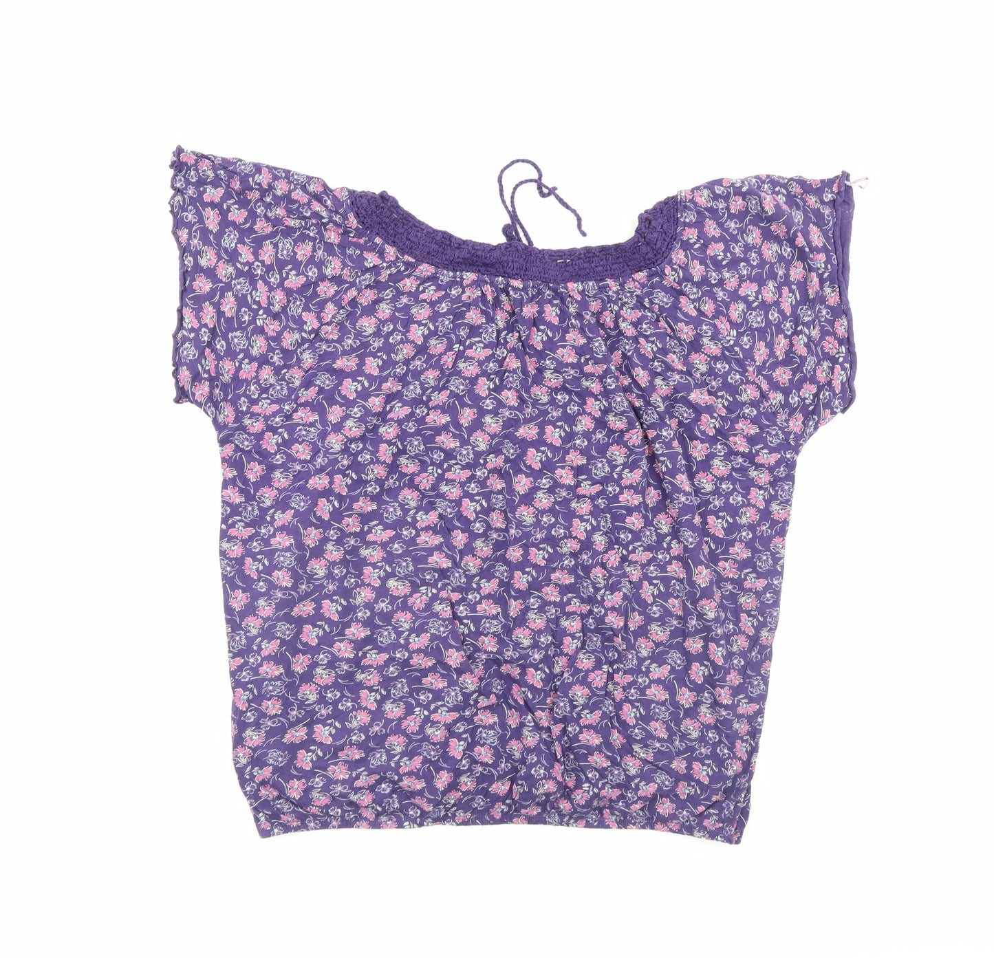 Peacocks Womens Purple Floral  Basic Blouse Size 20