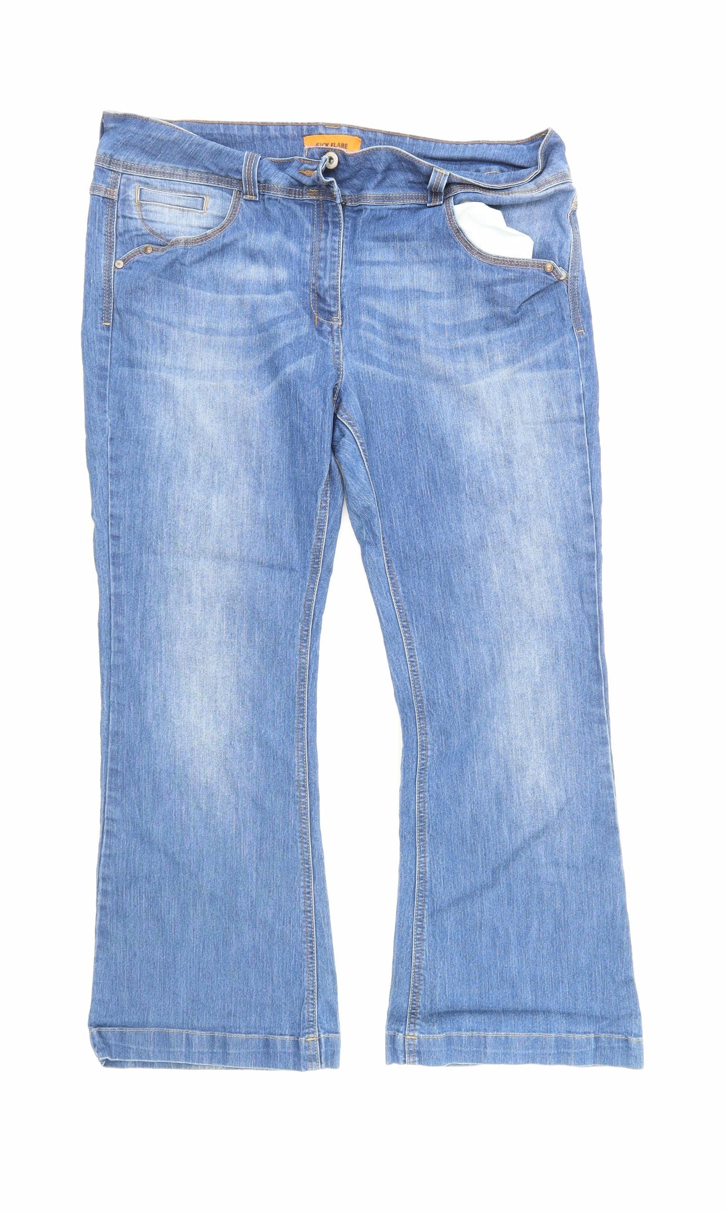 George Womens Blue  Denim Flared Jeans Size 18 L28 in
