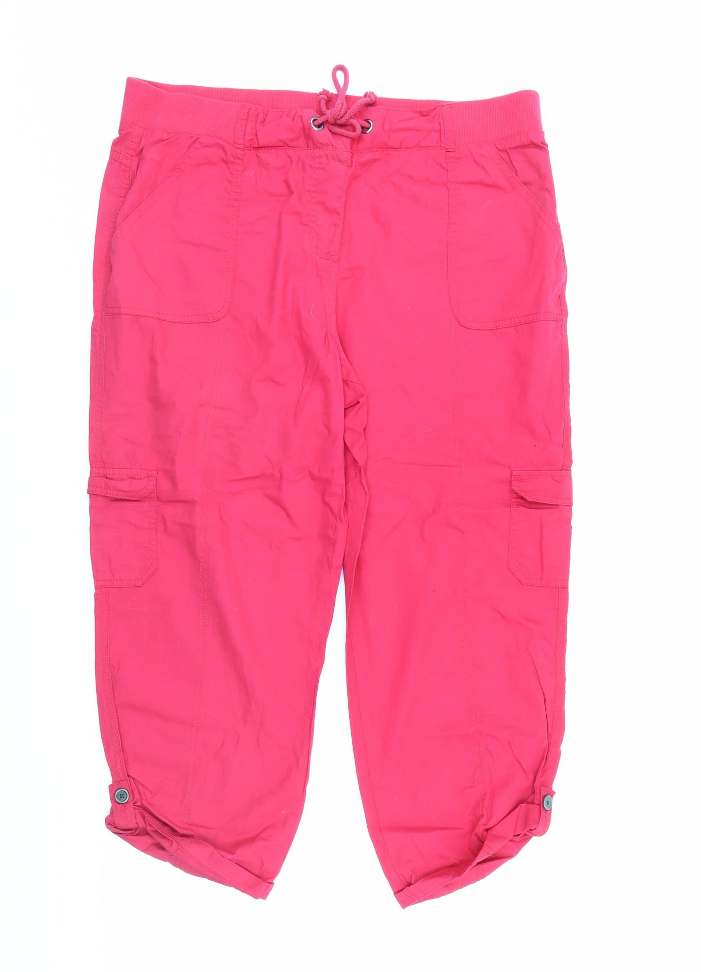George Womens Red   Cropped Trousers Size 18 L25 in