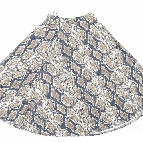 F&F Womens Multicoloured Animal Print  Flare Skirt Size 6