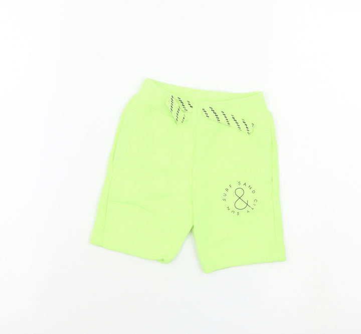 Mini Rebel Boys Green Cropped Trousers Size 12-18 Months