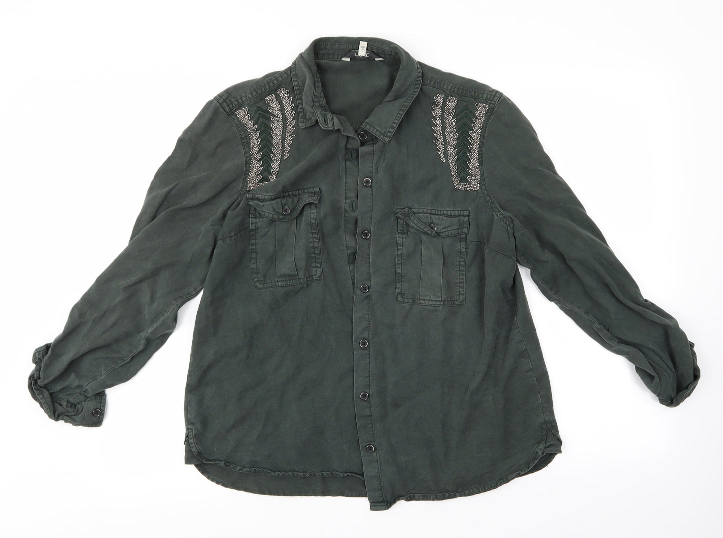 NEXT Womens Green   Basic Button-Up Size 14