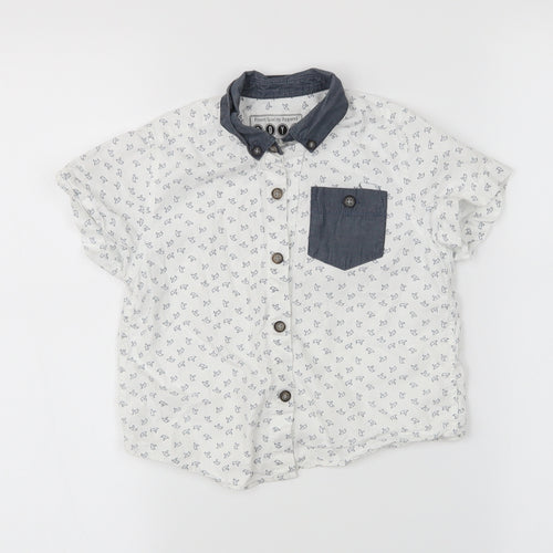 Preworm Boys White Animal Print   Button-Up Size 3 Years  - Birds