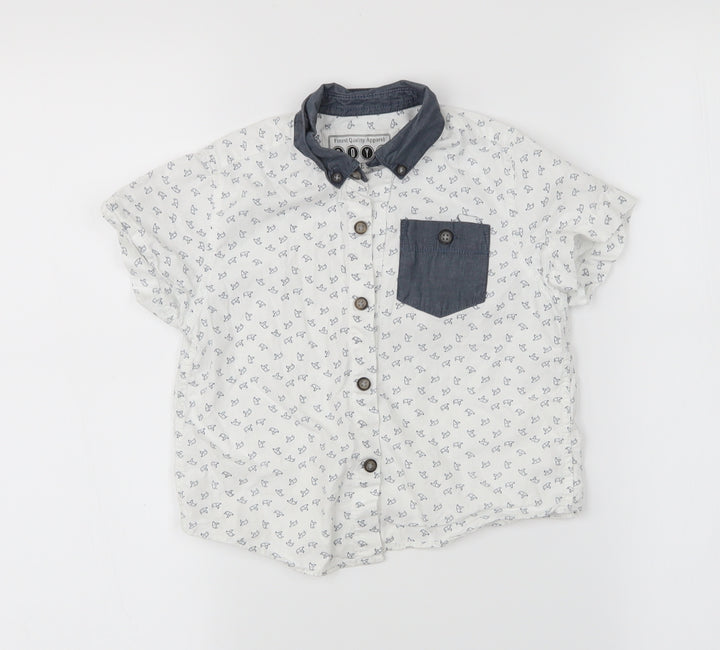 Preworm Boys White Animal Print Button-Up Size 3 Years - Birds
