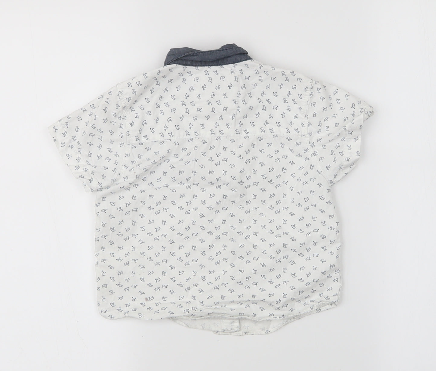 Preworm Boys White Animal Print   Button-Up Size 3 Years  - Birds