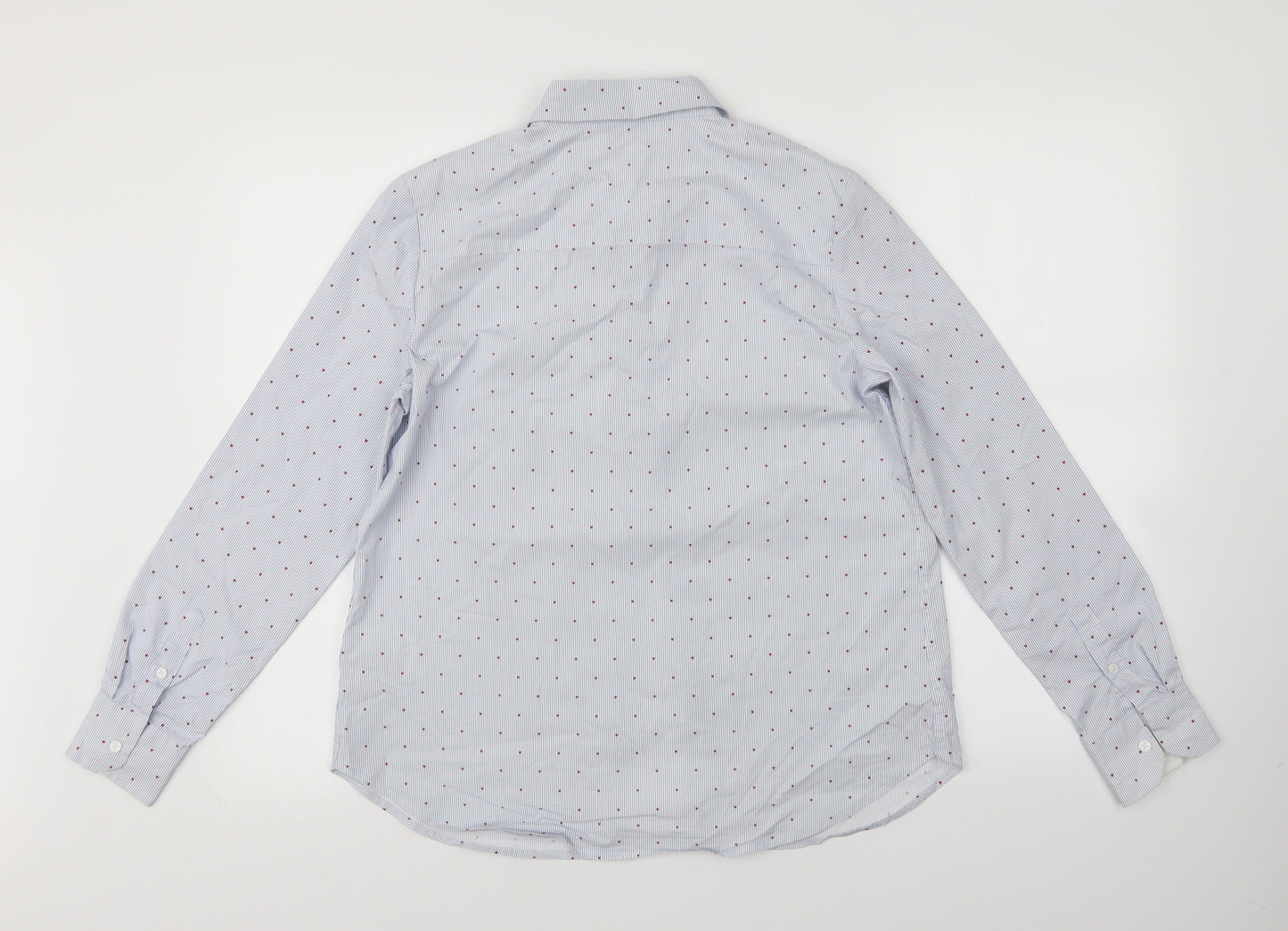 H&M Womens Blue Striped  Basic Button-Up Size 10  - Hearts