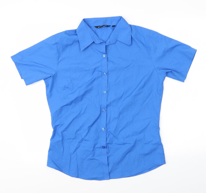 Premier Womens Blue Basic Button-Up Size 12