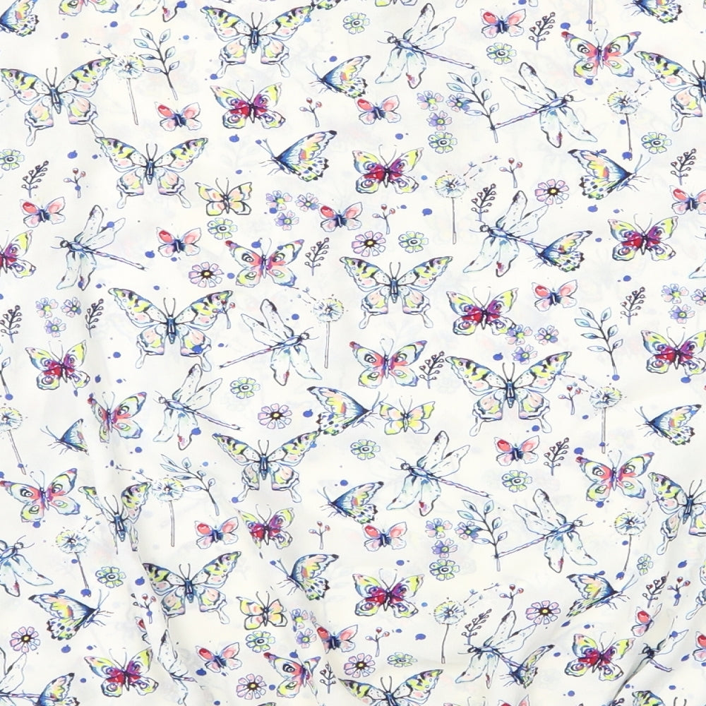 George Womens White Animal Print  Basic Blouse Size 12  - Butterflie