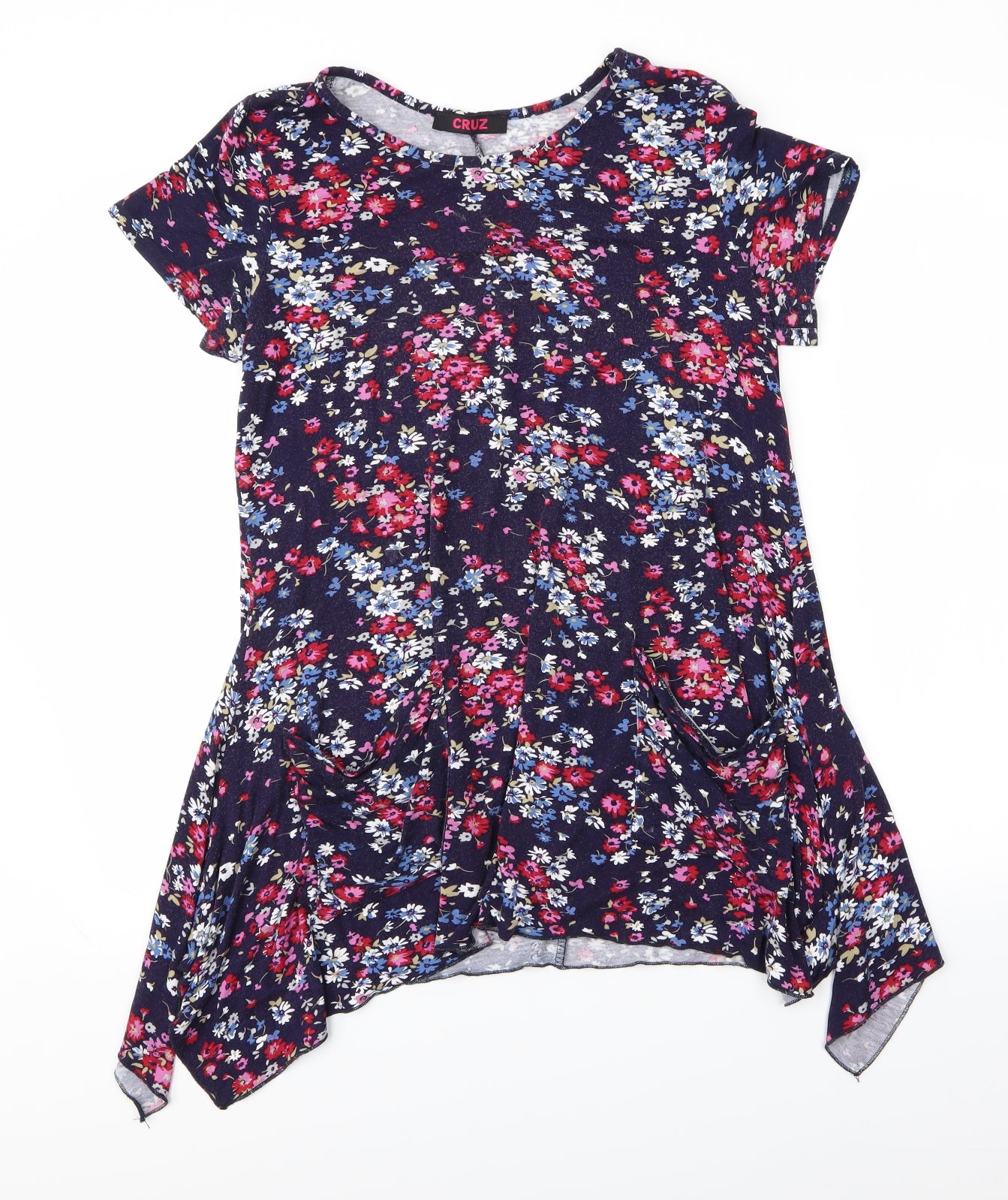 Cruz Womens Purple Floral  A-Line  Size 16