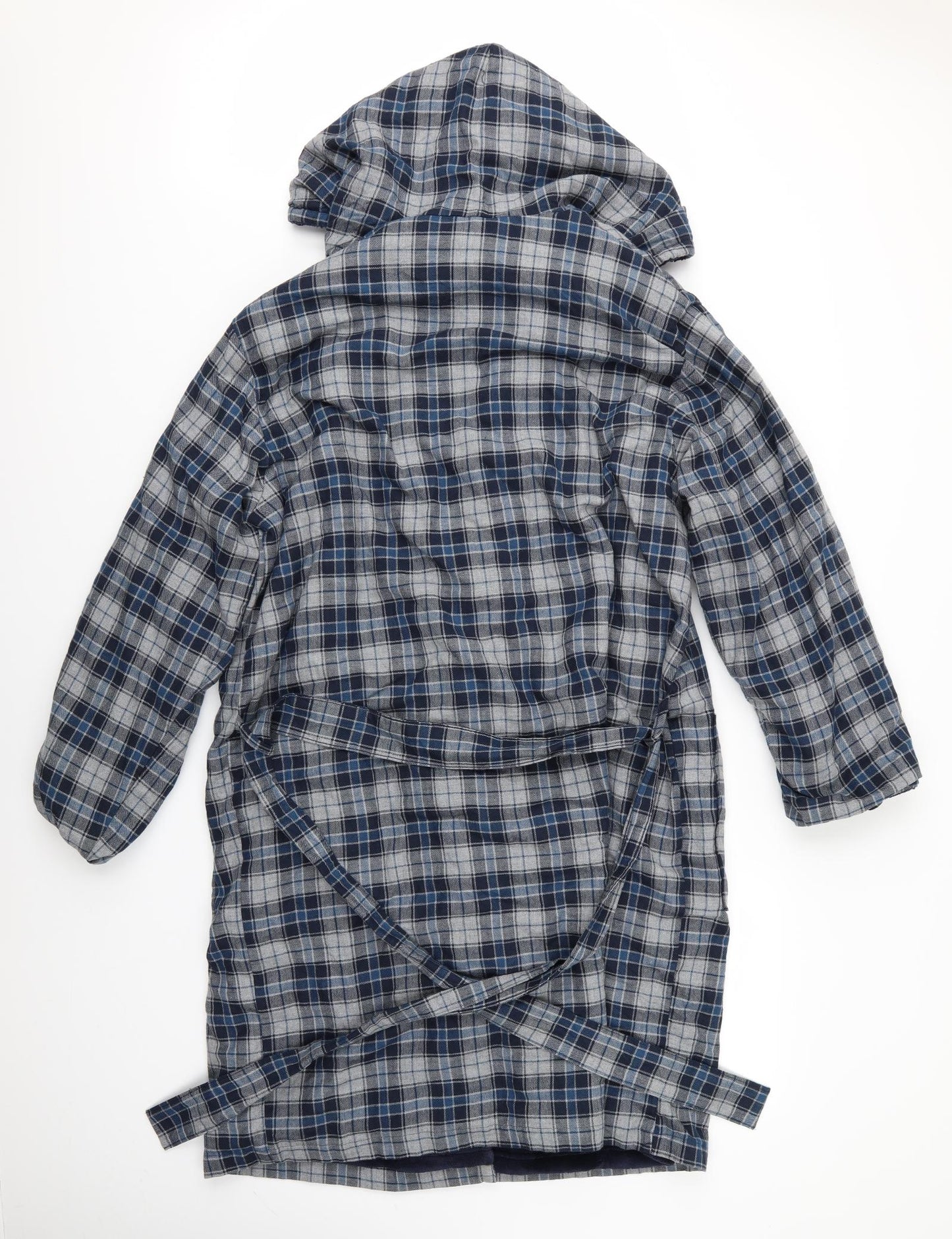 M&S Mens Blue Check   Gown Size M  - Dressing Gown