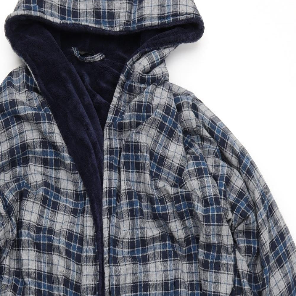 M&S Mens Blue Check   Gown Size M  - Dressing Gown