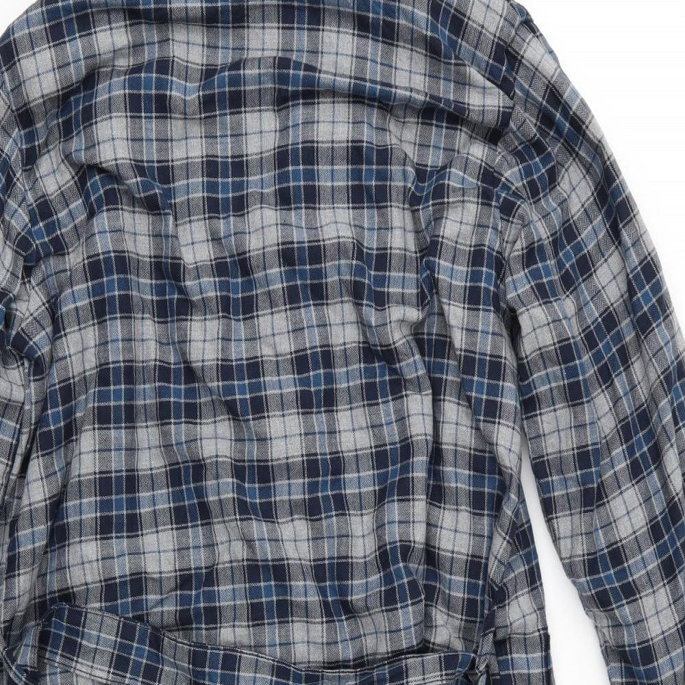 M&S Mens Blue Check   Gown Size M  - Dressing Gown