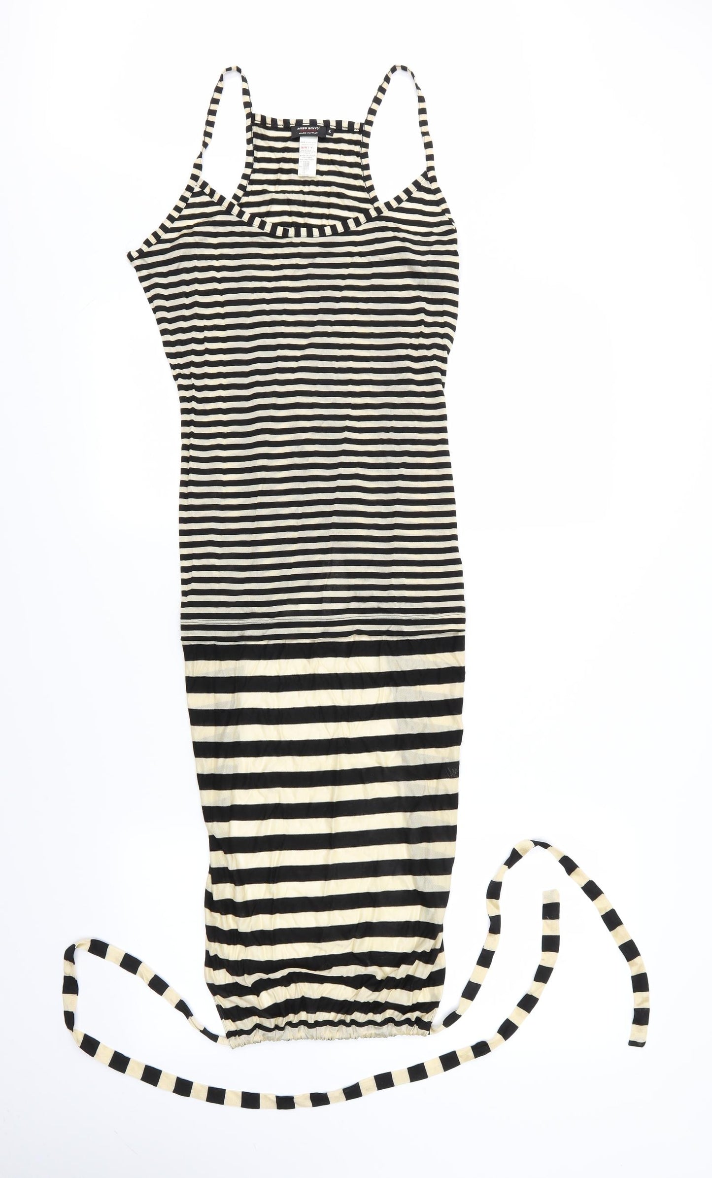 Miss Sixty Womens Gold Striped  Pencil Dress  Size L
