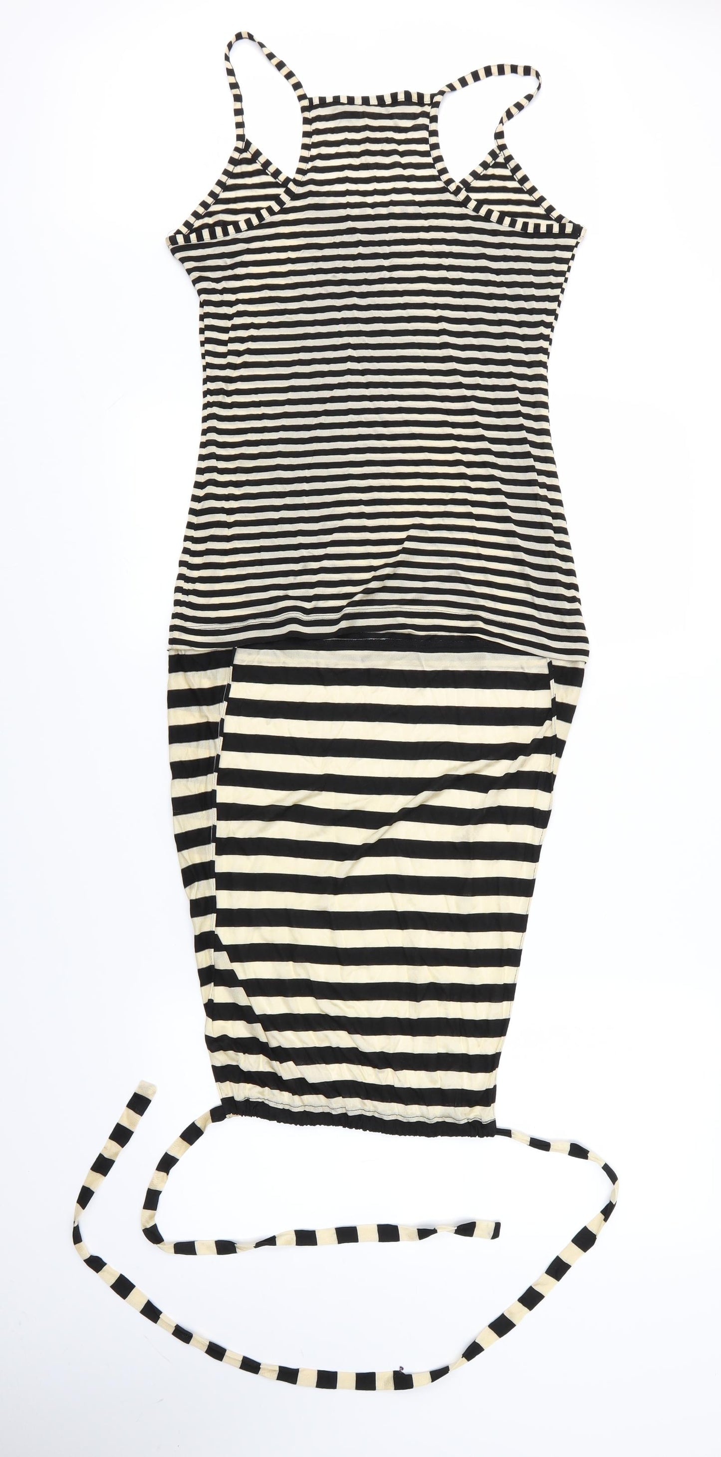 Miss Sixty Womens Gold Striped  Pencil Dress  Size L