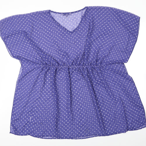 Peacocks Womens Purple Paisley  Basic Blouse Size S