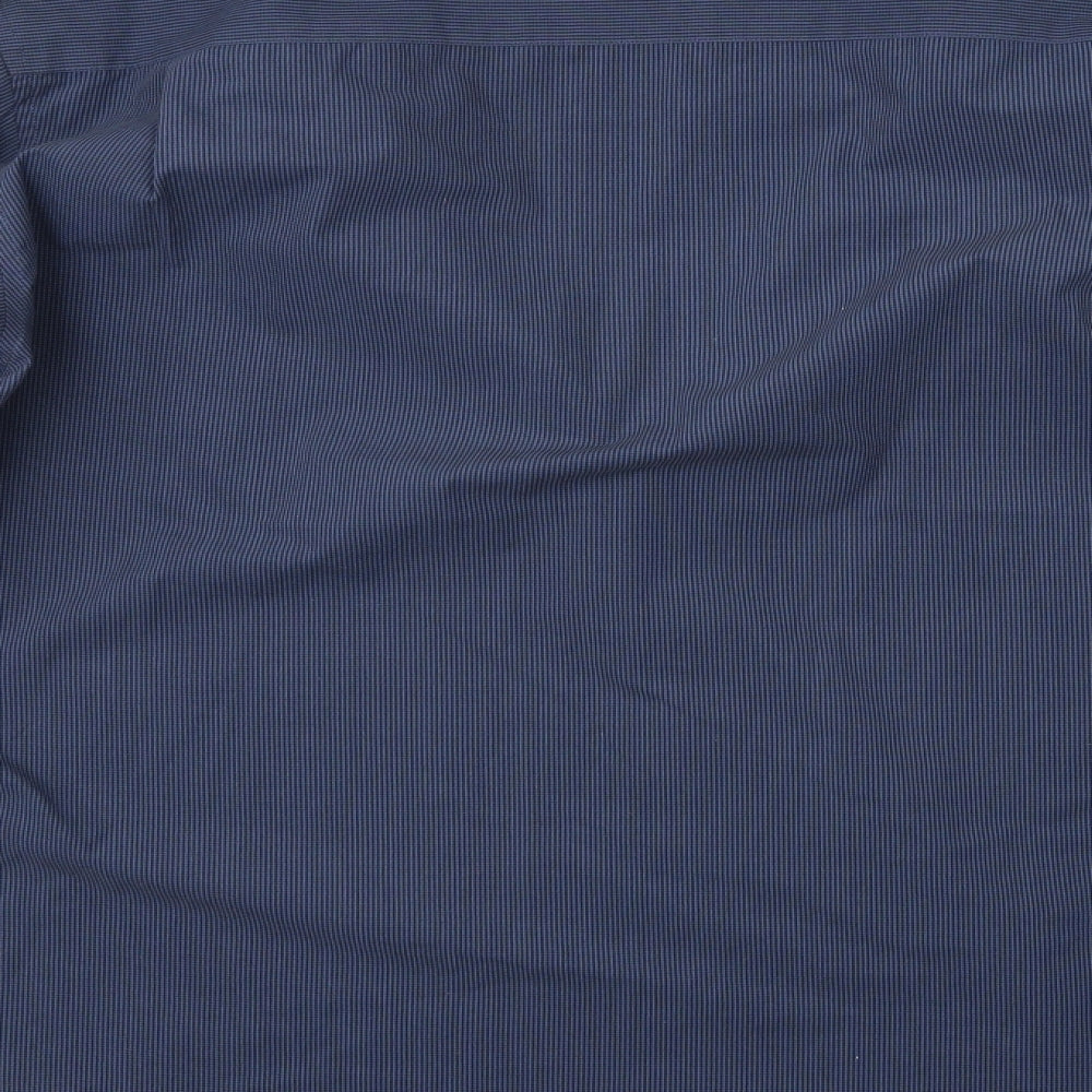 M&S Mens Blue Check   Dress Shirt Size L