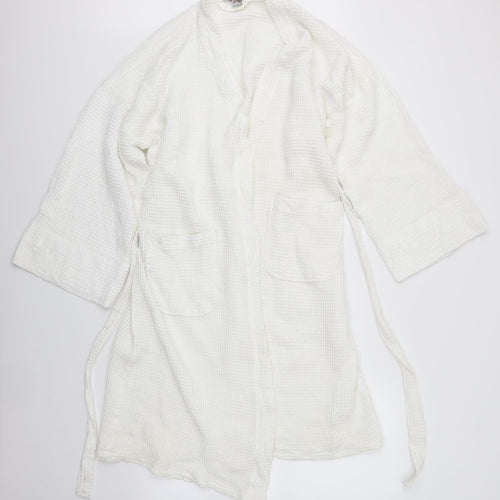 Floringo Womens White Check   Robe