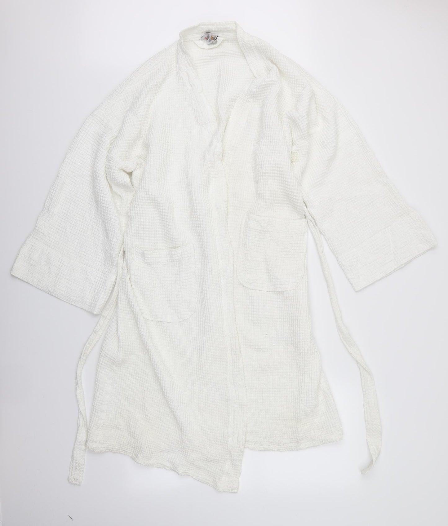 Floringo Womens White Check   Robe
