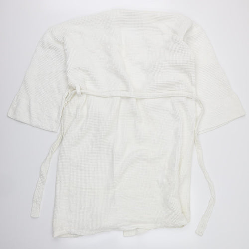 Floringo Womens White Check   Robe