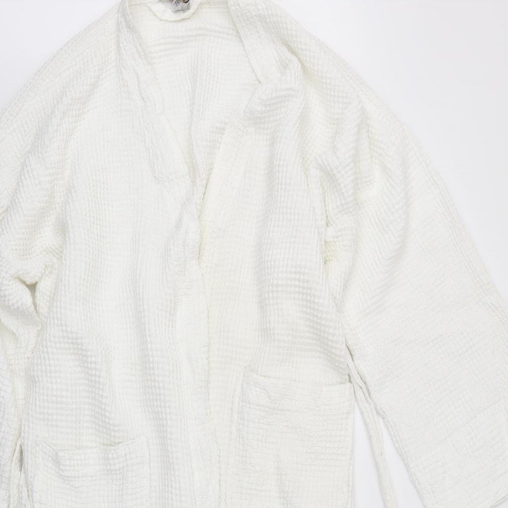 Floringo Womens White Check   Robe