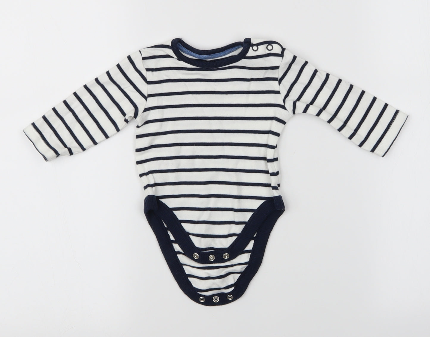 George Boys White Striped  Babygrow One-Piece Size 3-6 Months
