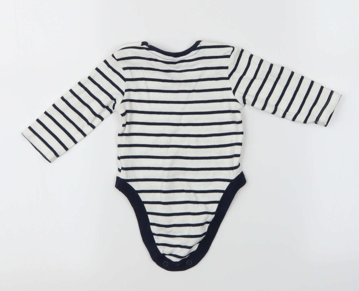 George Boys White Striped  Babygrow One-Piece Size 3-6 Months