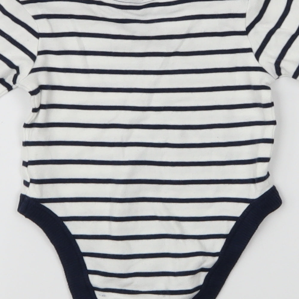 George Boys White Striped  Babygrow One-Piece Size 3-6 Months