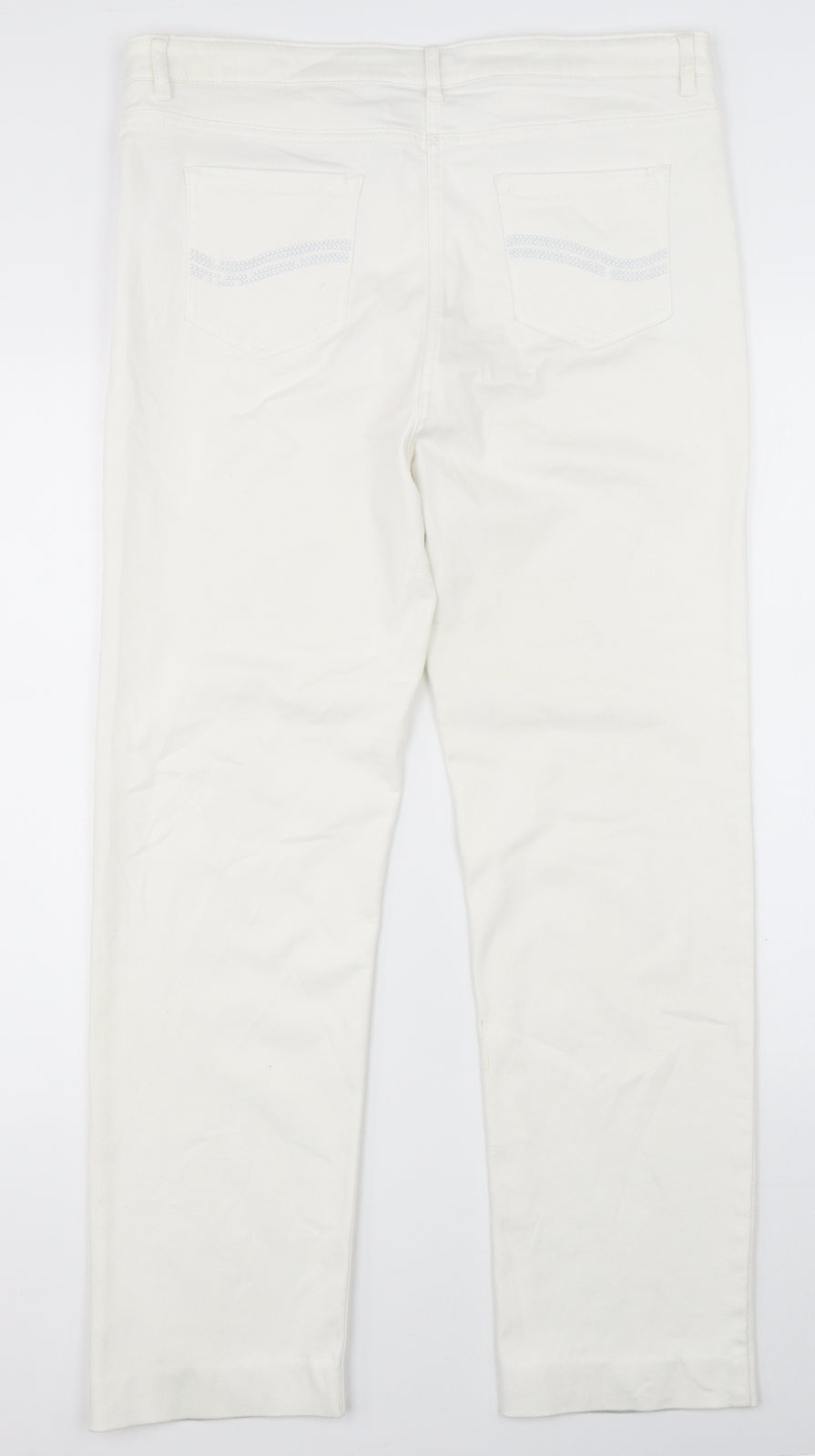 Marks & Spencer Womens White   Straight Jeans Size 16 L28 in