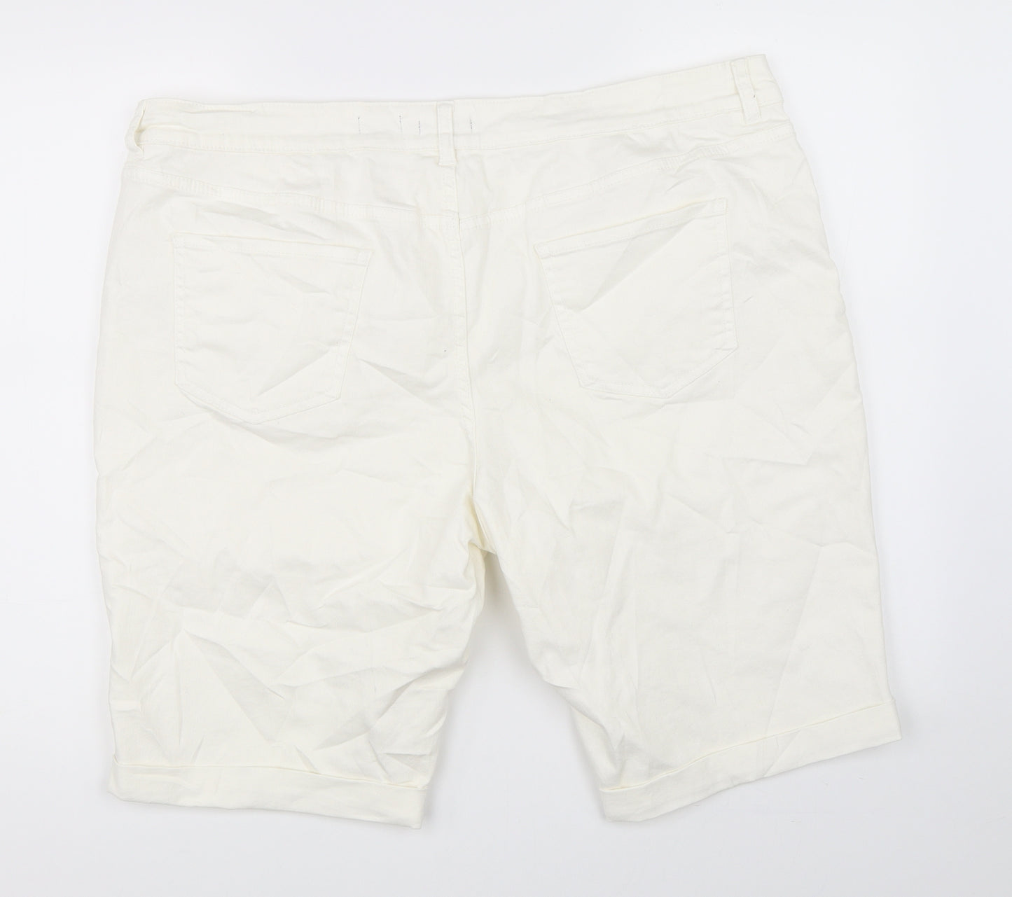 TU Womens White  Denim Cargo Shorts Size 20