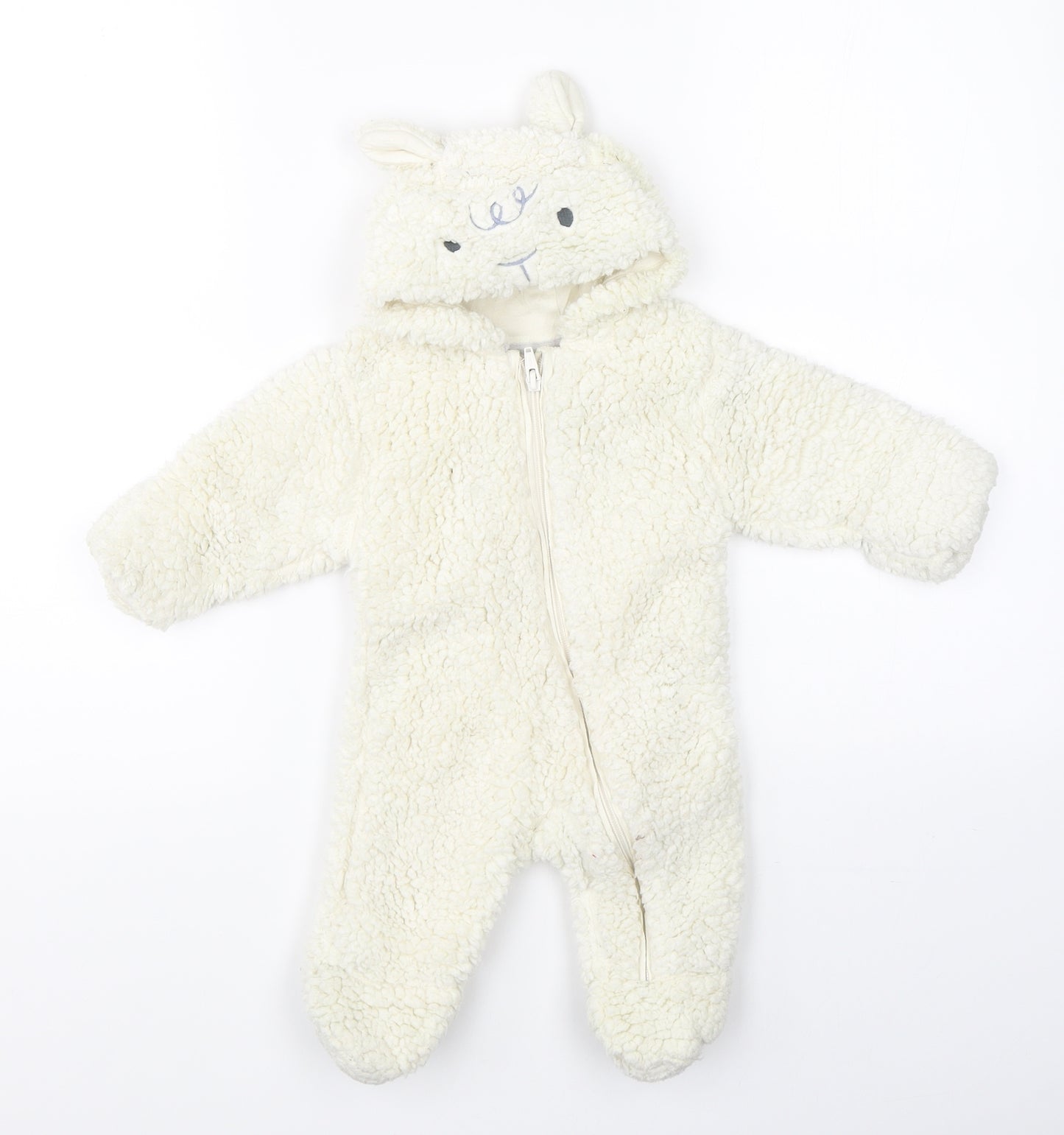 Marks & Spencer Baby White   Babygrow One-Piece Size 0-3 Months