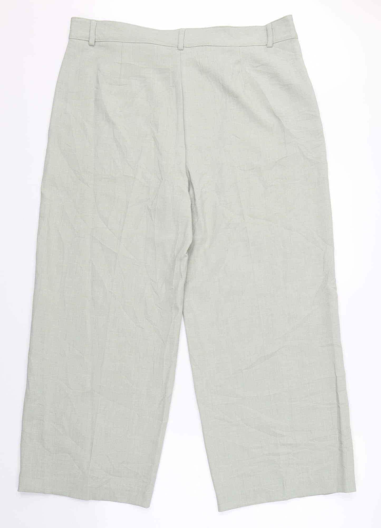 Marks & Spencer Womens Green   Cropped Trousers Size 18 L27 in
