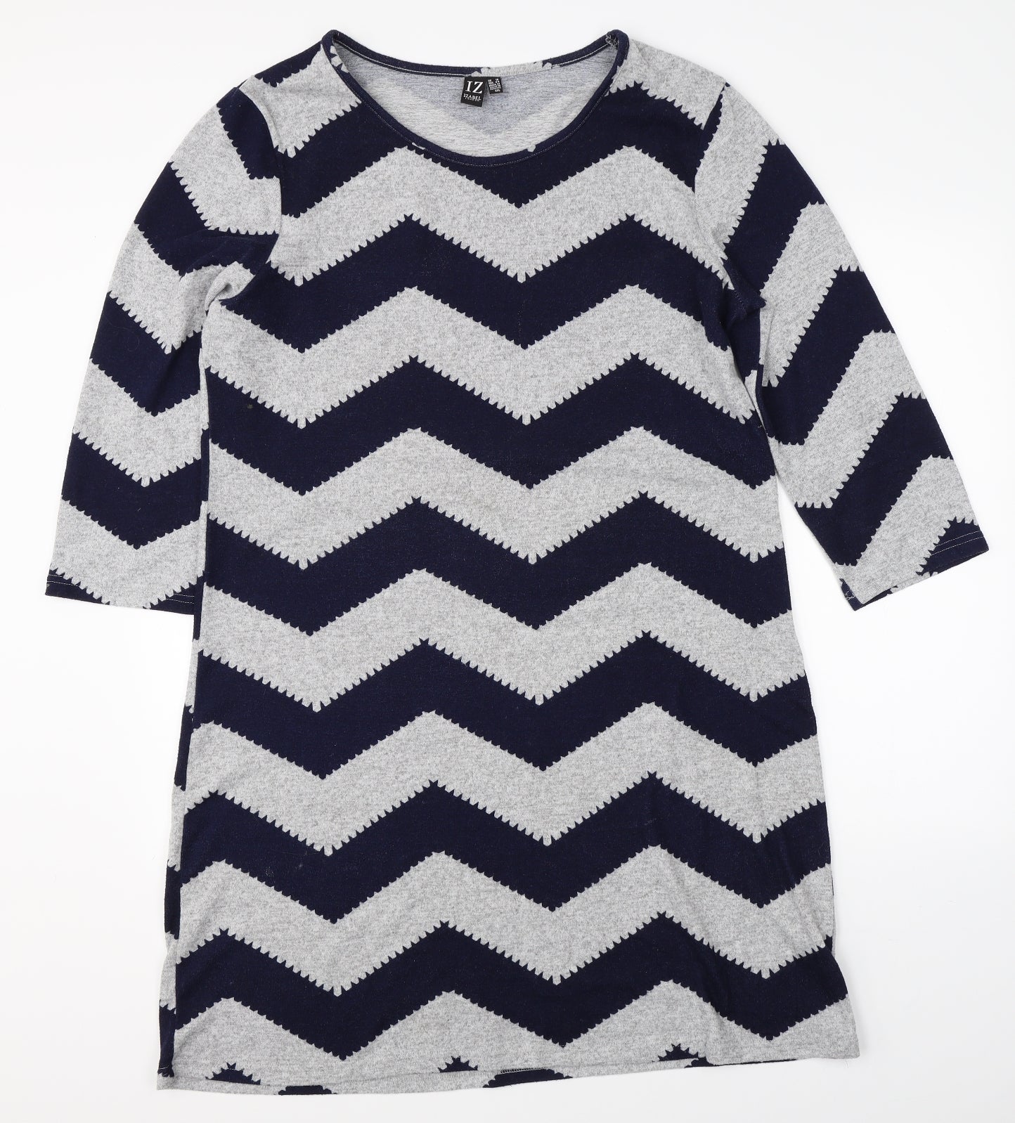 Izabel Womens Blue Striped  Jumper Dress  Size 16