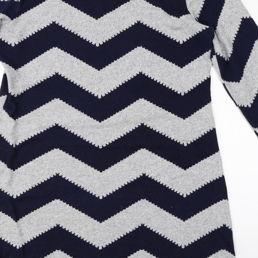 Izabel Womens Blue Striped  Jumper Dress  Size 16