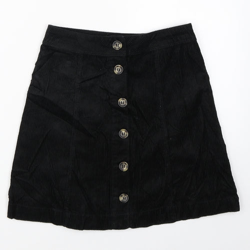 Divided Womens Black  Corduroy A-Line Skirt Size 4