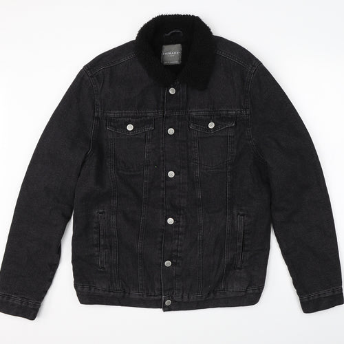 Primark Mens Black  Denim Jacket  Size XL