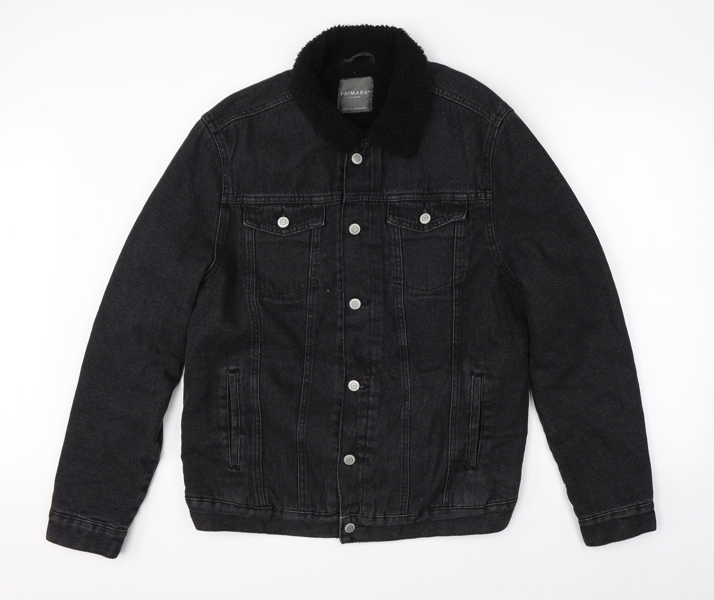 Primark Mens Black  Denim Jacket  Size XL