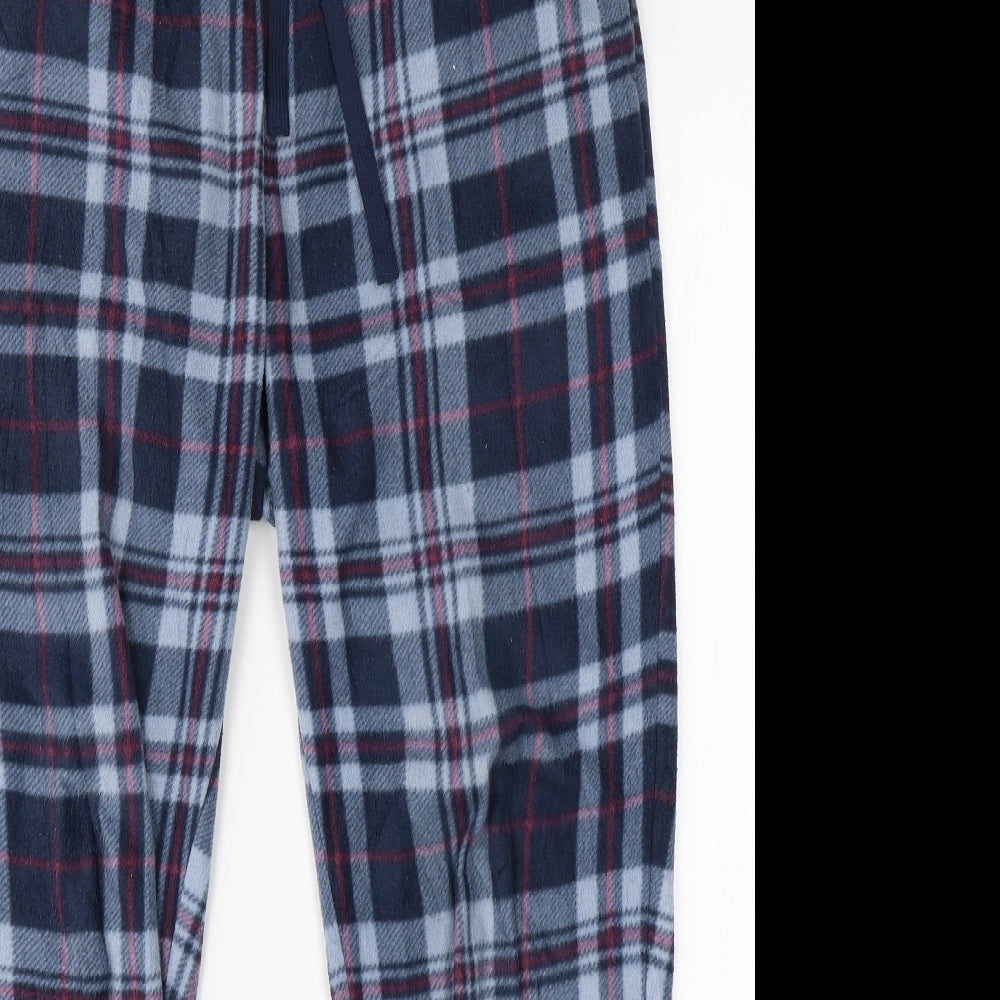 Nutmeg Mens Blue Check   Pyjama Pants Size M