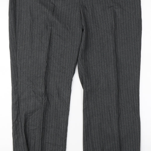 Preworn Womens Grey Striped  Dress Pants Trousers Size 14 L28 in