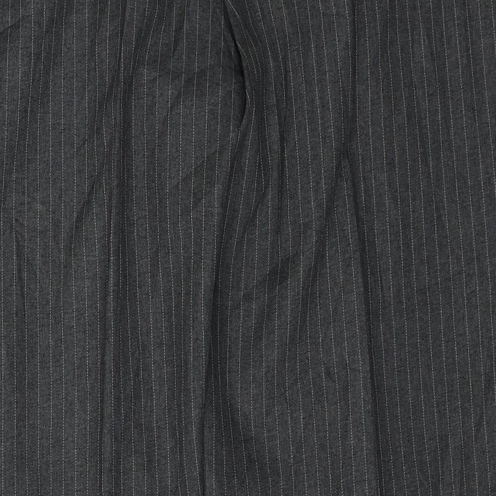 Preworn Womens Grey Striped  Dress Pants Trousers Size 14 L28 in