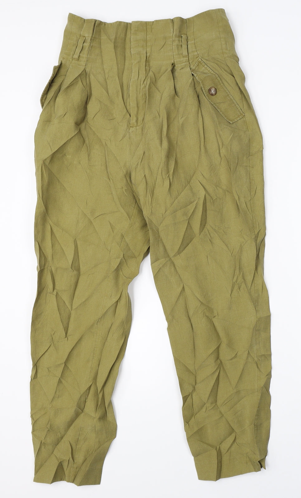H&M Womens Green   Trousers  Size 12 L25 in
