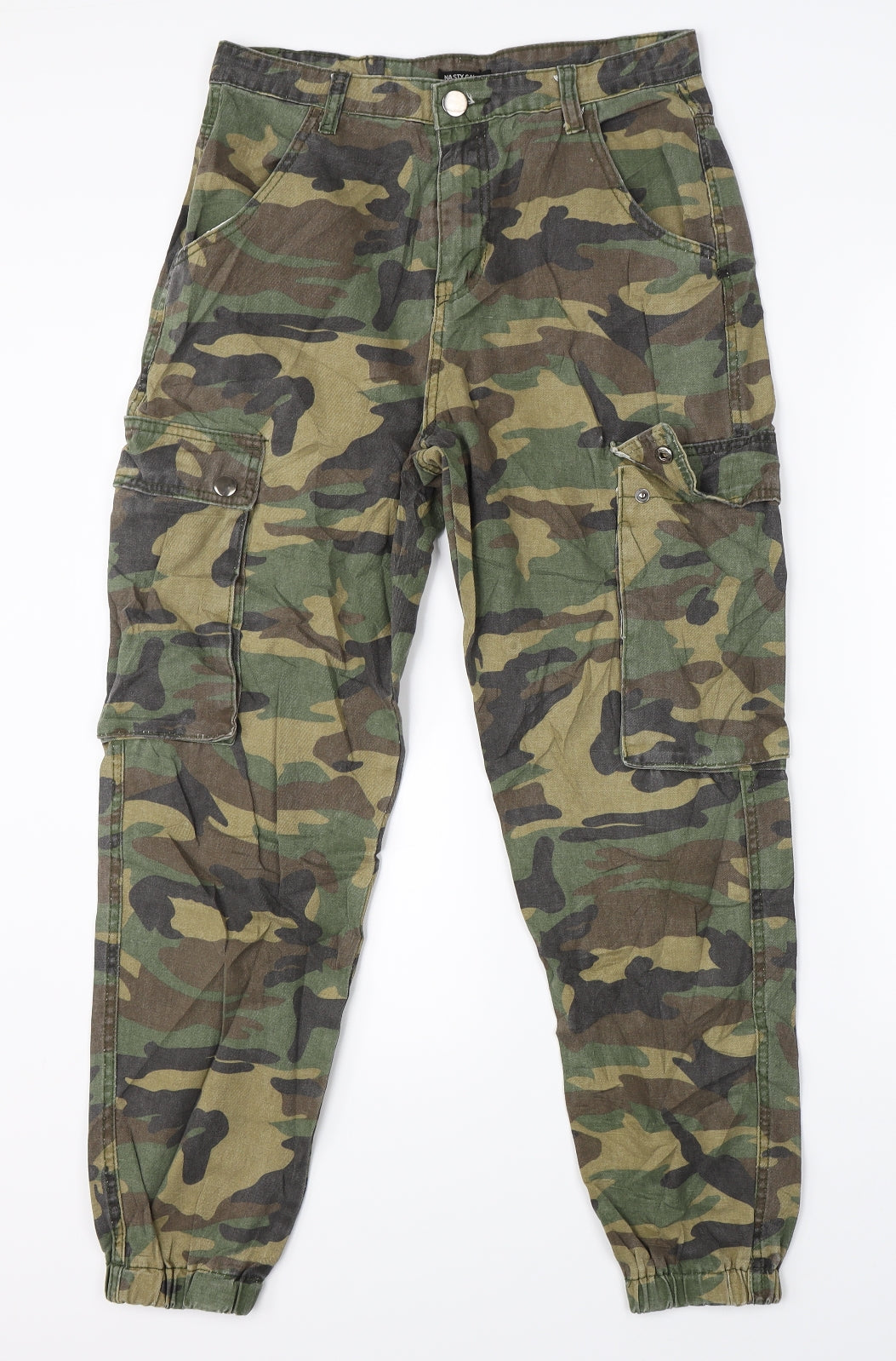 Nasty Gal Womens Green Camouflage Denim Skinny Jeans Size 10 L27 in