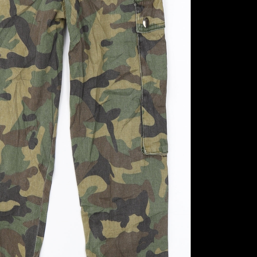 Nasty Gal Womens Green Camouflage Denim Skinny Jeans Size 10 L27 in