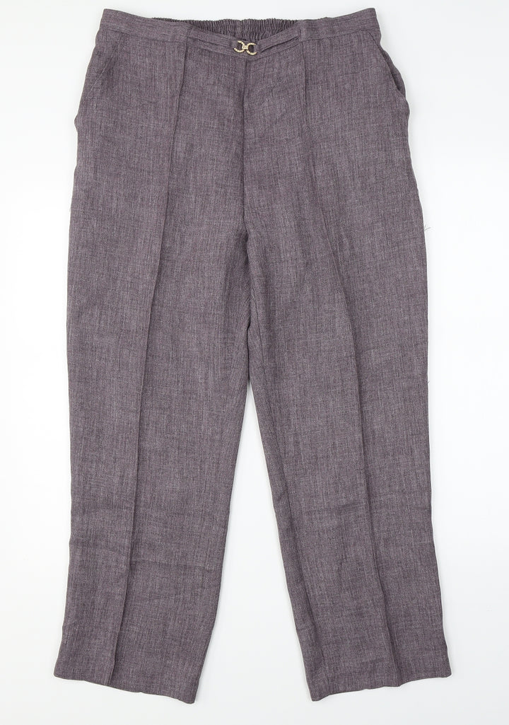 Damart Womens Purple Dress Pants Trousers Size 18 L24 in