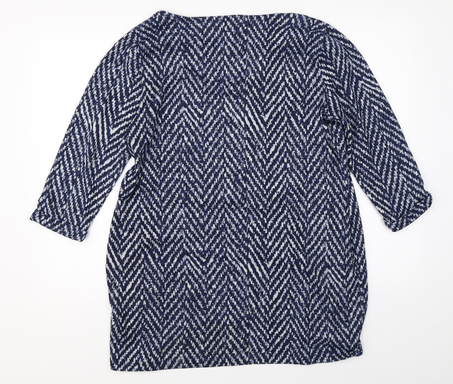 Marks & Spencer Womens Blue Geometric  Basic Blouse Size 16